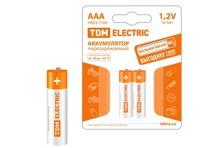 TDM ELECTRIC SQ1702-0076 Аккумулятор AAA-1100 mAh Ni-MH BP-2 TDM